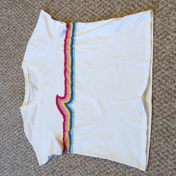 Madewell White T-Shirt with Colorful Wave Design - Picture 7 of 10